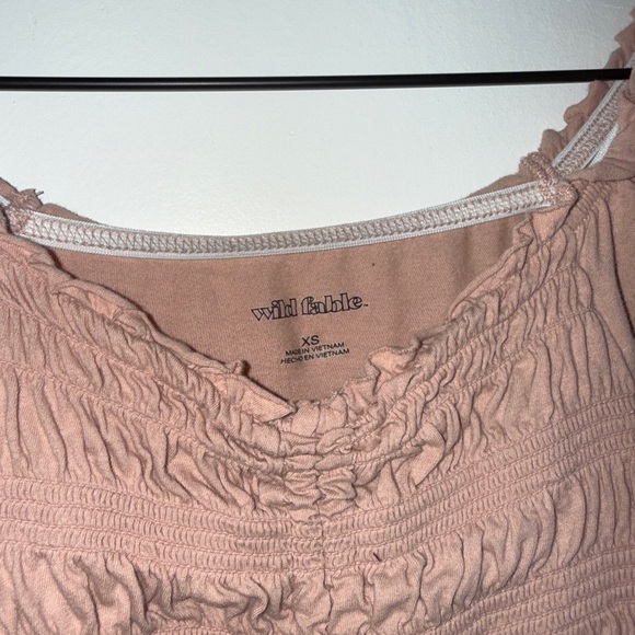 2/$15 Wild Fable Pink Puff Sleeve Ruched Blouse - Picture 2 of 3